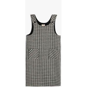 Koton - Jurk - Zwart/Wit - Geruit - Mouwloos - Knoopsluiting