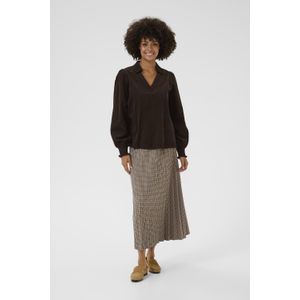 Blouse met lange mouwen CUrhaena Relaxed fit dark brown