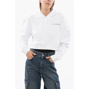 PISTIL Cropped Sweatshirt met reliëflogo in wit