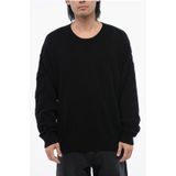 Pullover - Zwart - Gebreid - Lange Mouwen - Ronde Hals - Gemaakt in Italië