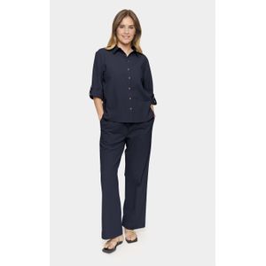 Saint Tropez, Dames, Blouses & Shirts, Blauw, Maat: L Katoen,