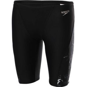 Speedo Allover V Cut Jammer Zwemshort Voor Heren, Zwart-grijs - Maat 32 (Taille)