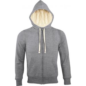 SOLS Sherpa Unisex Zip-Up Hooded Sweatshirt / Hoodie (Grijze Mergel) - Maat S