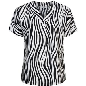 Miss Etam top Jules met zebraprint zwart