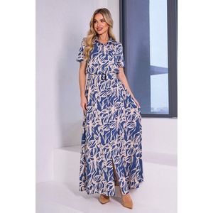 Dag Dames Geweven Jurk in blauw