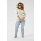 KAFFE - KCLia - T-shirt - Donkerbeige/Wit - Gestreept