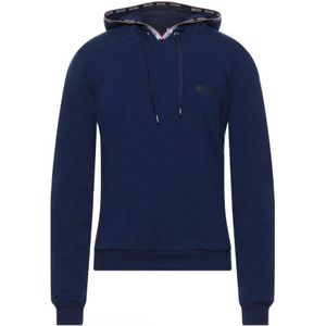 Moschino merk getapete capuchon marineblauwe hoodie