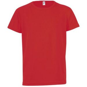 SOLS - Kinderen Sportief Unisex T-Shirt - Rood - Korte Mouwen
