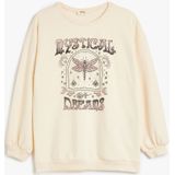 Koton - Sweatshirt - Lichtbeige - Ronde Hals - Lange Mouw