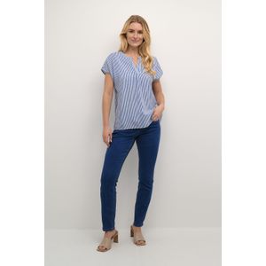 Blouse met korte mouwen Loose fit blue white
