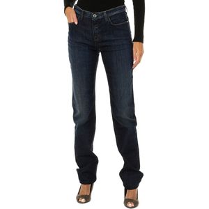 Lang gedragen effect denim broek 6X5J85-5D0DZ vrouw
