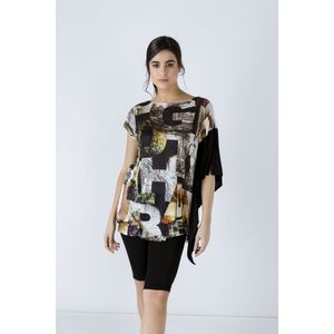 Asymmetrische Print Tuniek - Lichte Bedrukte Stof - Viscose Flama