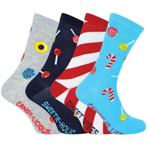 4 paar Sweet Shop Candy sokken in een geschenkverpakking - Sweetie