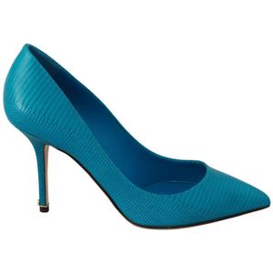 Dolce & Gabbana Vrouwen Blauw Leer Klassieke Hakken Pompen Schoenen