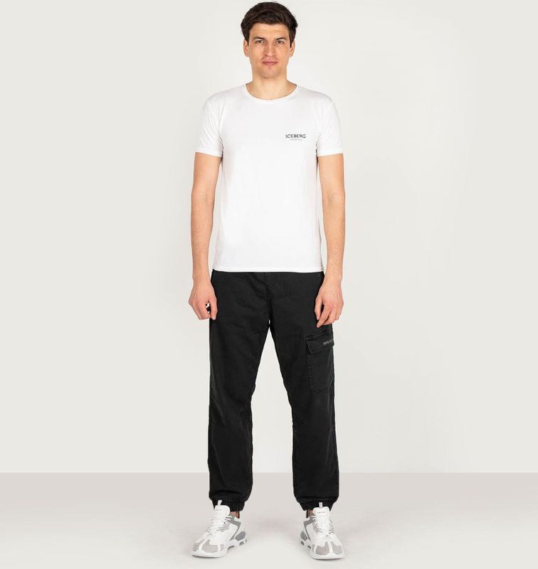 Iceberg - Fitted T-shirt - Wit - Katoen - Ronde Halslijn