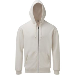 Asquith & Fox Heren Kustlijn Vintage Wash Loop Back Zip Door Hoodie (Vintage Wit) - Maat S