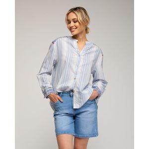 Blouse - Gestreept - Oversized - Mao Halslijn