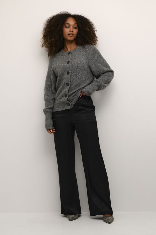 Karen by Simonsen - Grijze Melange - Korte Vest - Dames - Met Knopen