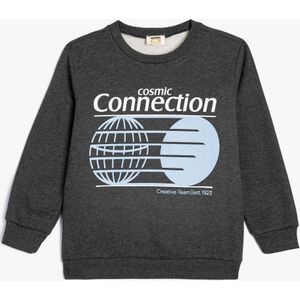 Koton - Sweatshirt - Lichtblauw - Antraciet - Wit
