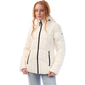 Dames DKNY Packable Jacket met rits in Off White