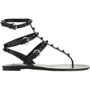 Valentino Garavani - Rockstud Flip-Flop - Sandalen - Zwart - 100% Kalfsleer