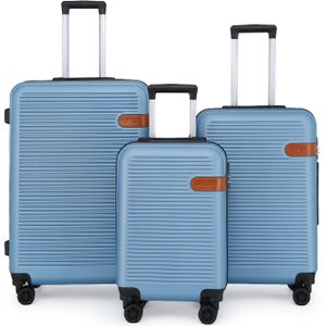 Hardshell Blue Navy Cabine Kofferset Robuuste ABS Lichtgewicht Bagage Vakantietas