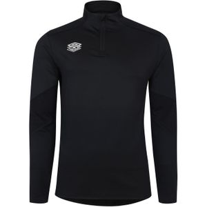 Umbro Optimus Volwassene Quarter Zip Midlayer (Zwart)