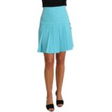 Dolce & Gabbana - Geplooide Minirok - Lichtblauw - 100% Wol