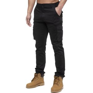 Enzo - Heren Cargo Broek - Zwart - Denim