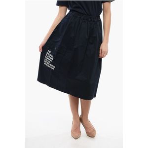 PENN-RICH Midi-rok van katoenmix met praktische zakken in blauw