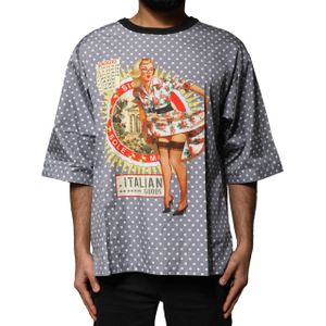 Dolce & Gabbana - T-shirt - Grijs - Polka Dot PinUp Graphic