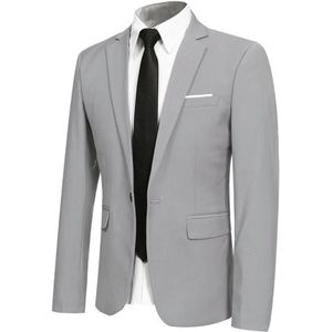 Grijze stijlvolle blazer Casual blazer met Ã©Ã©n knop