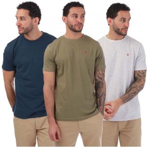 Men's Farah Dellis 3 Pack T-Shirts in Multi colour