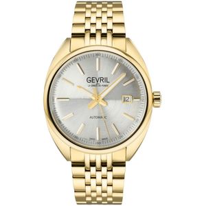 Gevril Five Points heren 48704 Swiss Made automatisch Sellita SW200 geel goud roestvrij staal lichtgevende datum horloge