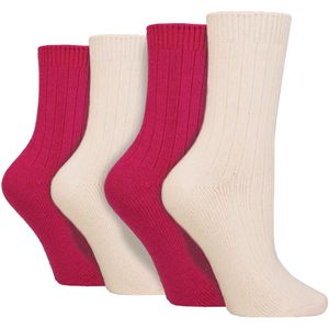 4-Pack Dames Cashmere Biesokken | Ademend Cozy Geribde Wol Bed Sokken