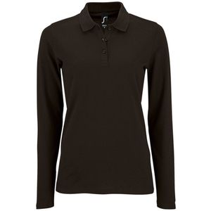 SOLS Dames/dames Perfecte Lange Mouw Pique Polo Shirt (Zwart) - Maat 3XL
