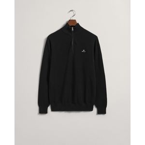 Gant - Katoenen Pique Half Zip Sweat - Zwart - Heren