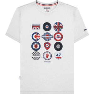Lambretta Heren SS25 Badge T-Shirt (Wit)
