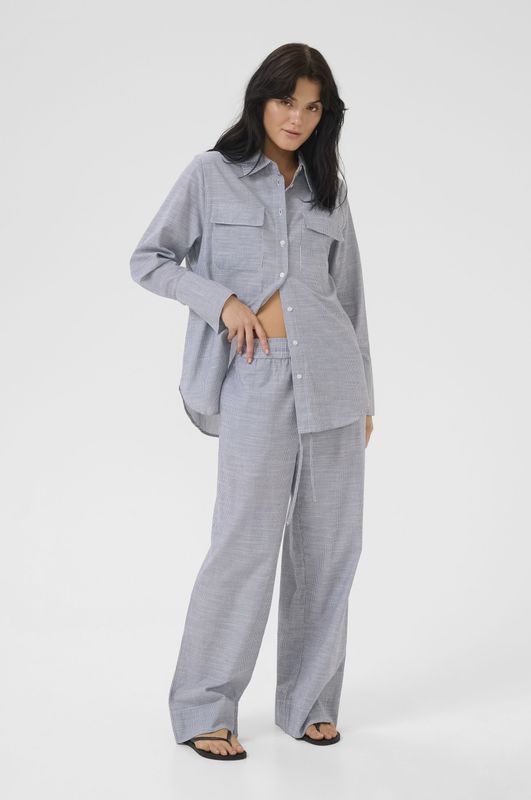 Overhemd met lang mouwen Casual fit dark blue