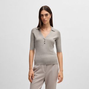 Trui met knoopsluiting Boss Fatirame in grijs voor dames