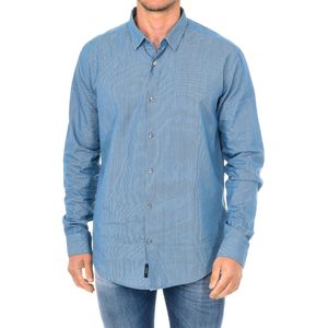 Shirt - Blauw - Katoen - Lange Mouwen - Knoopsluiting
