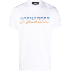 Dsquared 2 - T-shirt - Wit - Katoen - Logo Print