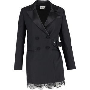Zelfportret Crepe & Kant Blazer Jurk In Zwart Polyester