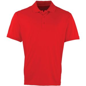 Premier Heren Coolchecker Pique korte mouw Polo T-Shirt (Rood)