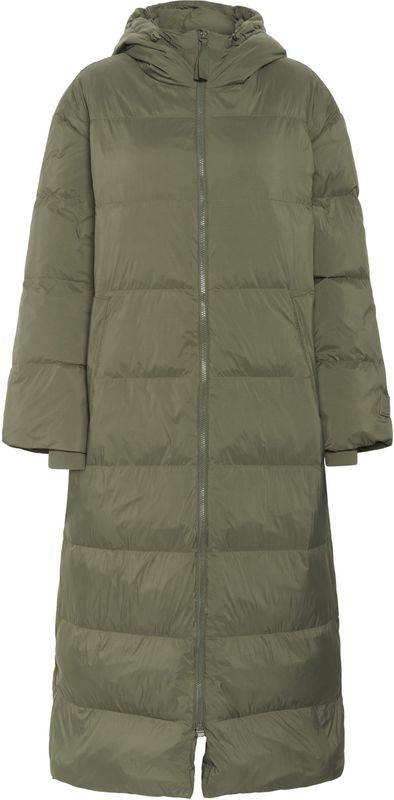 Part Two - Gewatteerde Jas - Olijfgroen - Lange Pasvorm - Capuchon