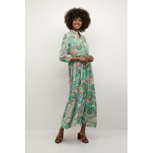 Jurk A-shape green paisley multicolour
