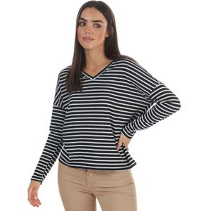 Jacqueline de Yong - Harlow - Damestop - Marineblauw - V-hals - Lange Mouwen