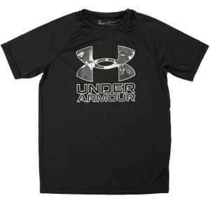 Boy's Under Armour Junior UA Tech Hybrid Print Fill T-Shirt in Black