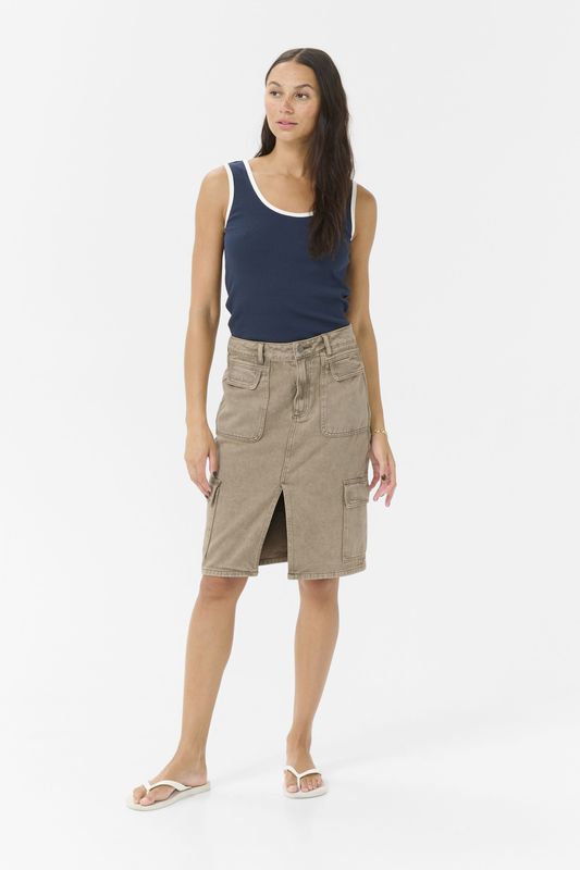 Kaffe, Dames, Rokken, Bruin, Maat: M Denim,