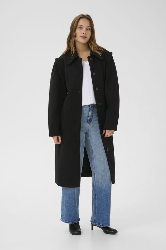 Kaffe - Tussenmantel 'Julia' - Zwart - Klassieke Mantel